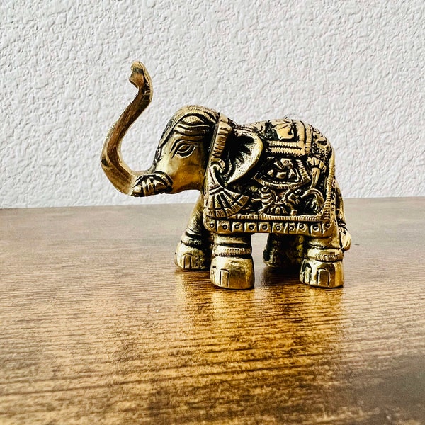 4 Inches Elephants Made of Brass - Housewarming Return Gifts | Hostess Gifts | Wedding Favors | Return Gifts