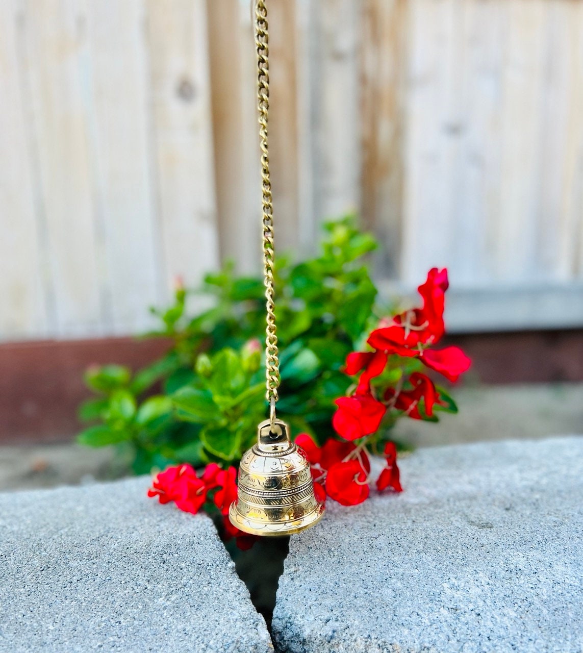 Metal Hanging 5 Solid Brass Bell Outdoor Indoor Sound Bell Unique
