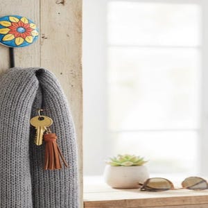 Hand-Painted Ceramic Wall Hook: Colorful Boho Coat/Towel Hanger |Corporate Gifts |Employee Appreciation Gifts| Christmas Gifts |Thanksgiving