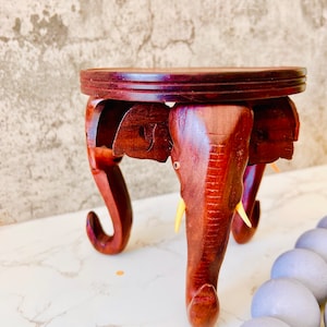 Wooden-Carved Elephant Vase Stand for home office | Home Decor | Indoor Plant Pot Stand