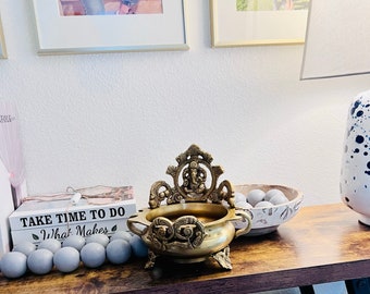 Brass Ganesha Urli | Entryway Urli Decor | Trendy Indian Brass Home Decor | Urli | Brass Decor |Console Table Decor | Side Table Brass Decor