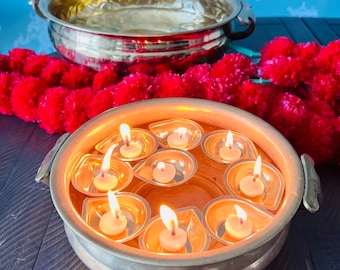 Floating Metal Diyas (set of 4) - Diwali Special| Floating Diyas | Diyas | Festive Decor Diyas | Diwali Diyas (Not Brass)