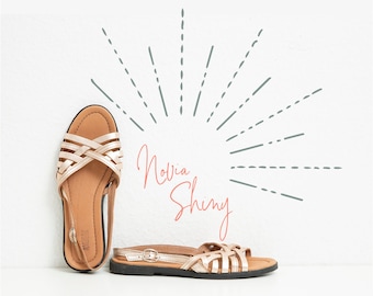 Handmade leather sandals - Novia Shiny