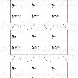 To From Gift Tags. Gift Tags for Any Occasion. Printable PDF. Hanging ...