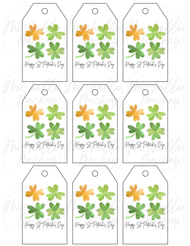 st patricks day printable tags