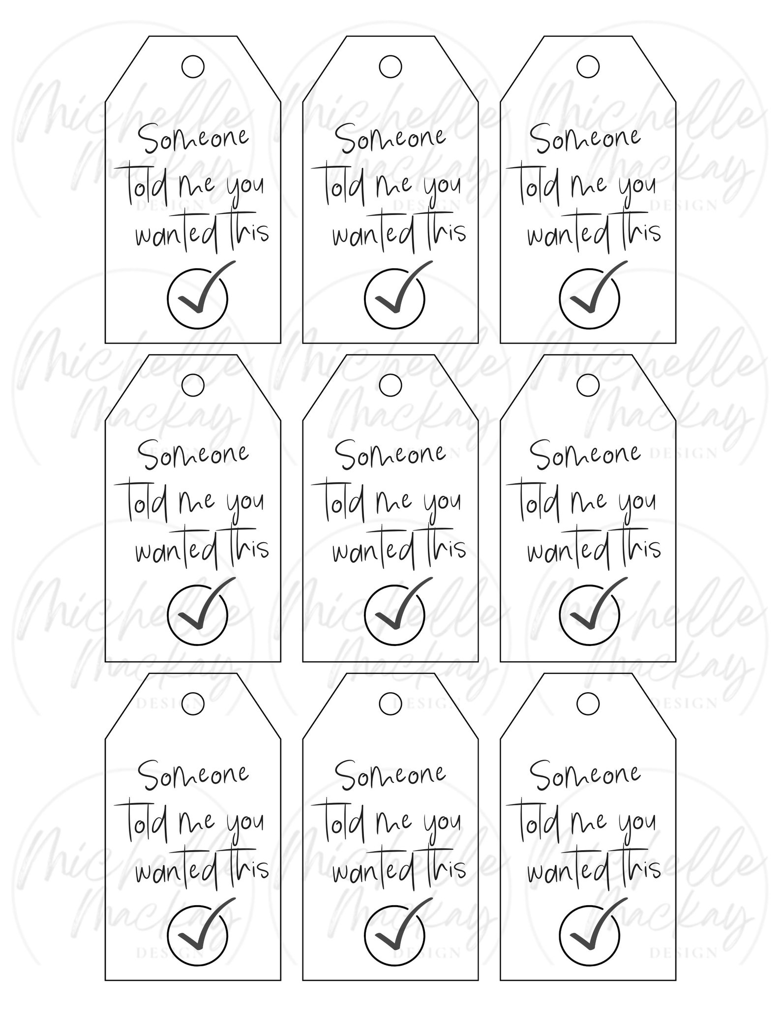 Humor Gift Tag. Printable PDF. Dry Someone Told Me You Wanted This Gift