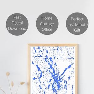 Lake Temagami Digital Print Map| Modern Wall Art | Ontario | Canada | Map Art | Gift Map | Cottage | Lake Print | Poster Art | Map Poster