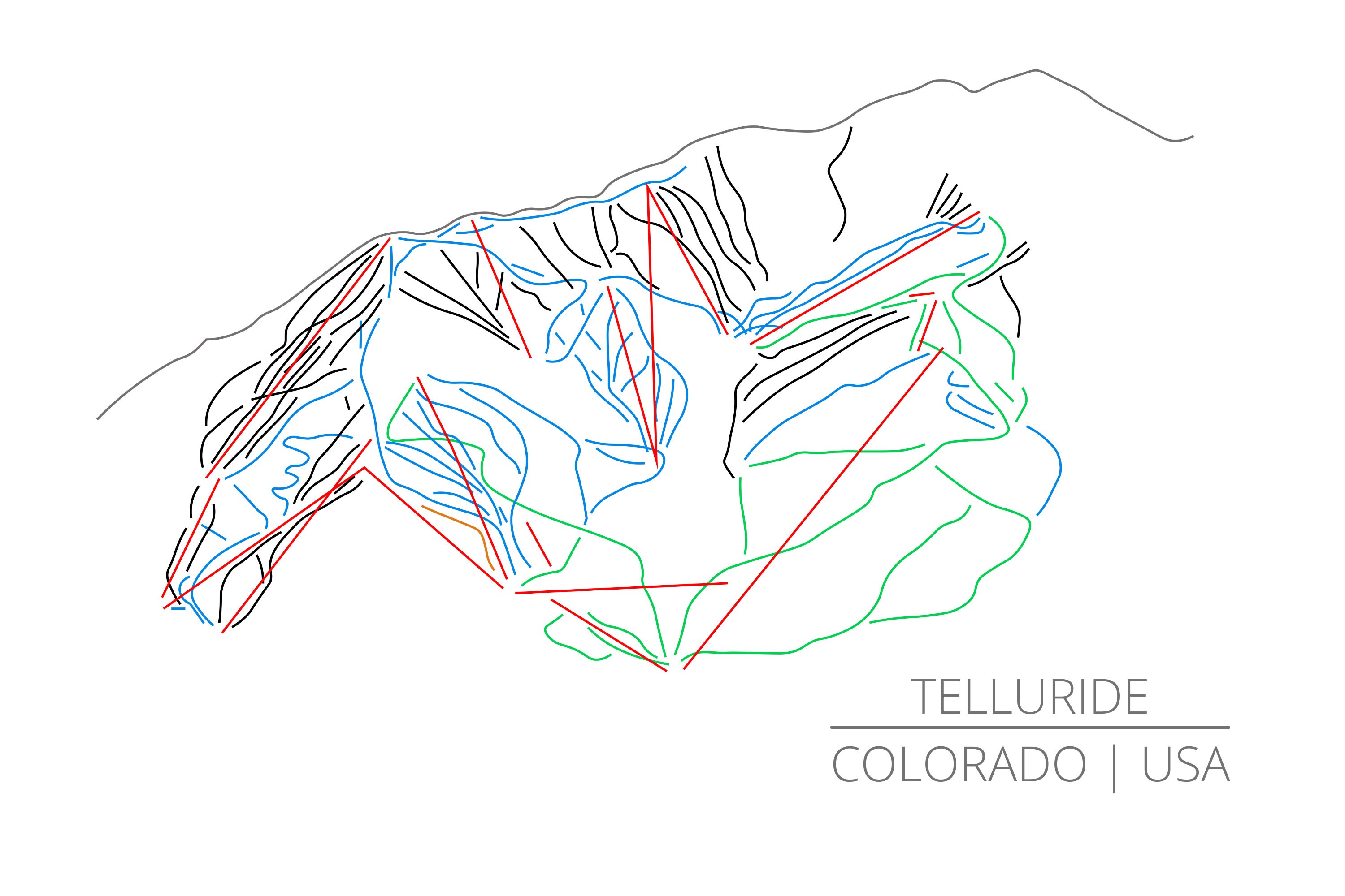 Telluride Trail Map | Digital Print | Wall Decor | Modern Wall Art ...