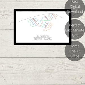 Caledon Ski Club | Trail Map Art | Digital Download | Ski Chalet Wall Art | Ontario, Canada