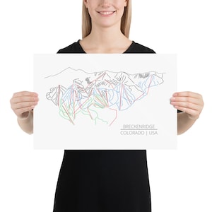 Breckenridge Ski Trial Map | Trail Map Print in 3 sizes | Breckenridge Colorado | Trail Map Art | Ski Chalet Decor