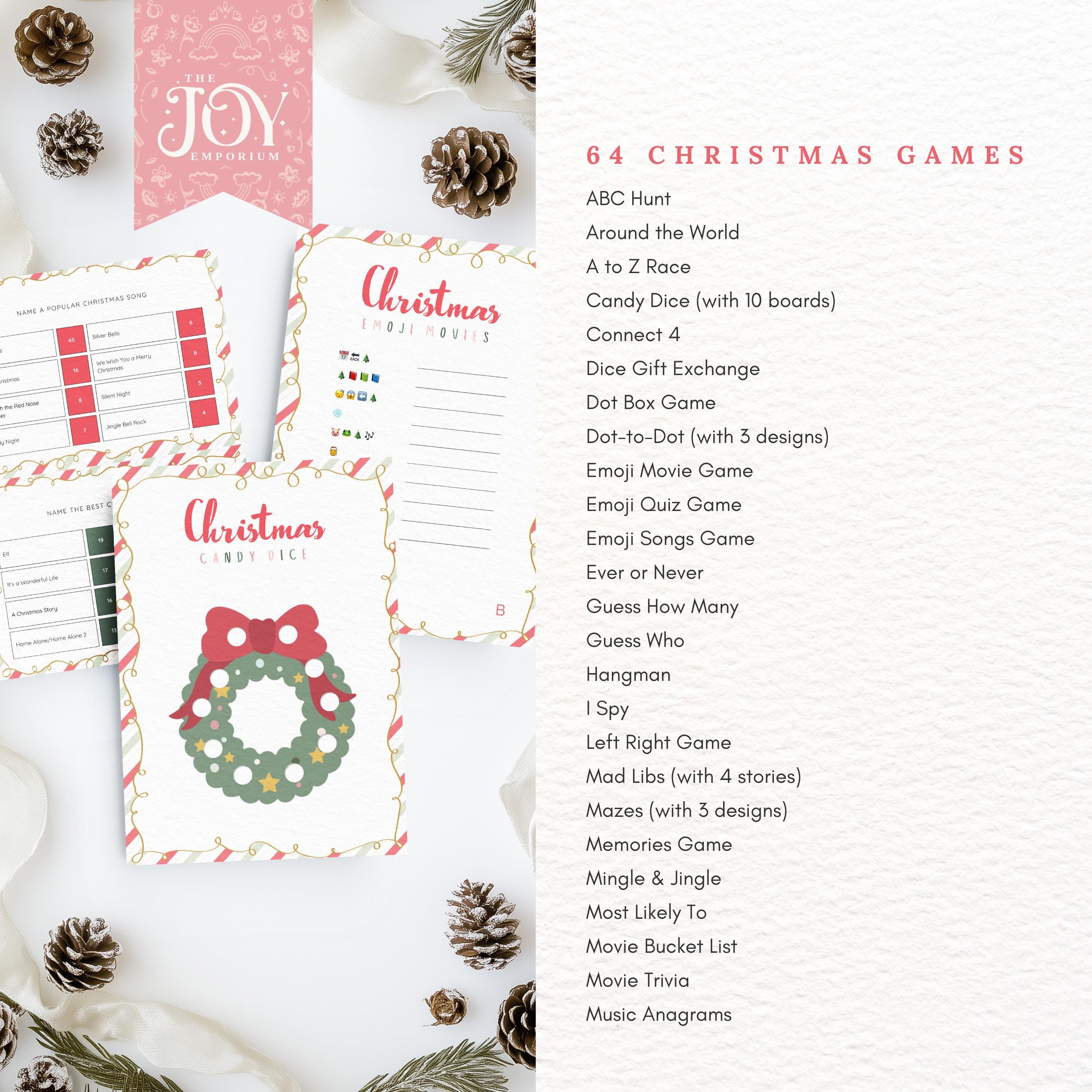 64 Christmas Game Bundle | Printable Family Games | Holiday Party ...