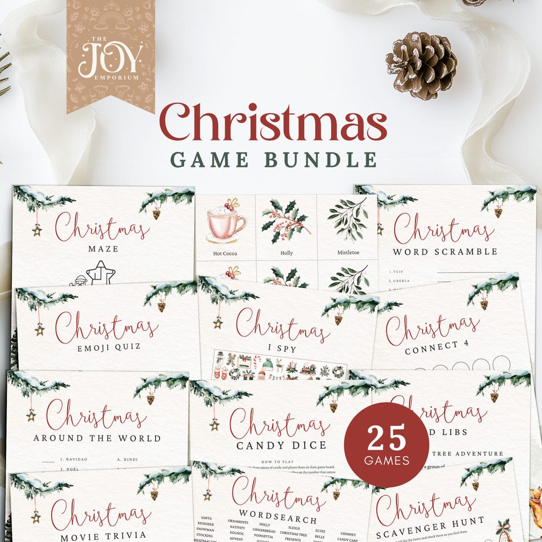 Christmas Game Bundle | Printable Family Games | Holiday Party ...