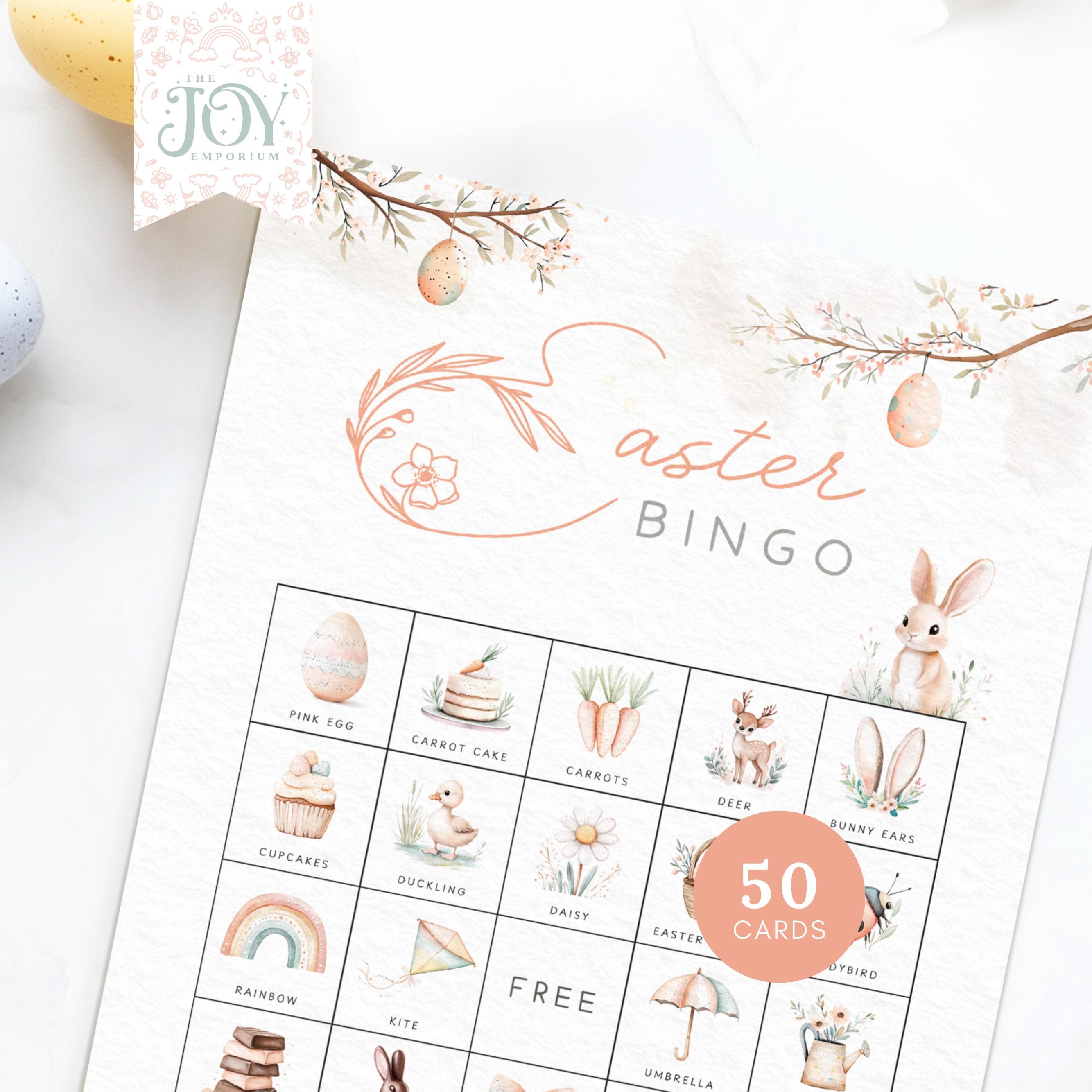 50 Easter Bingo Cards | Printable Easter Activity | Kids Party Game ...