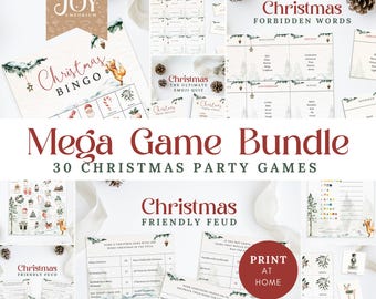 Christmas Games MEGA BUNDLE | 30 Printable Christmas Party Games | Fun Family Activities | Holiday Fun Ideas | Christmas Game Bundle