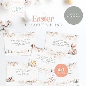 Easter Scavenger Hunt | Printable Easter Egg Hunt | Fun Indoor Treasure Hunt Activities | Outdoor Easter Treasure Hunt | Fun Easter Clues