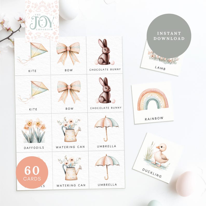Easter Memory Game | Spring Matching Game | Handmade Kids Activity ...