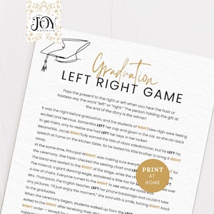 Graduation Party Game: Left Right School Story (Printable PDF)