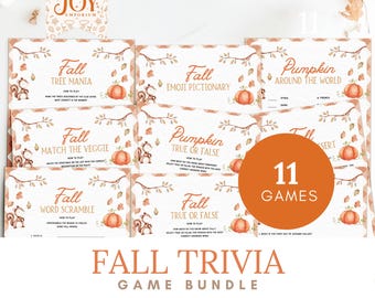 Fall Trivia Game Bundle: Thanksgiving, Parties, Family Game Night (PDF Download)