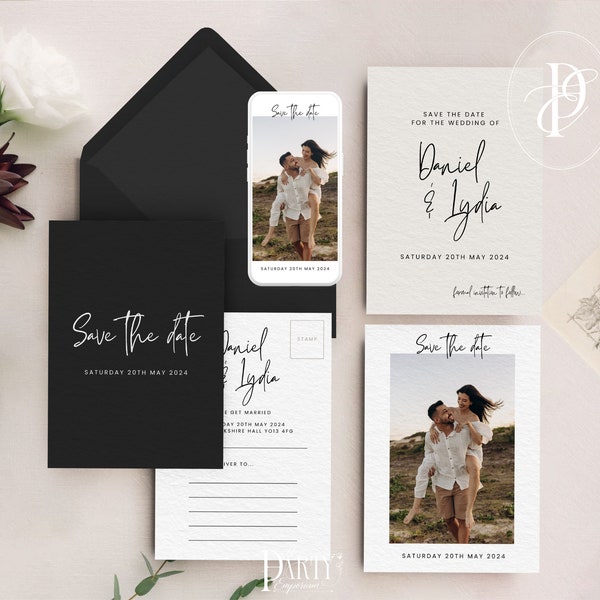 Chelsea Luxury Save the Date Templates - Modern Save the Date - Instant Download Modern Wedding Templates - Photo Save the Dates