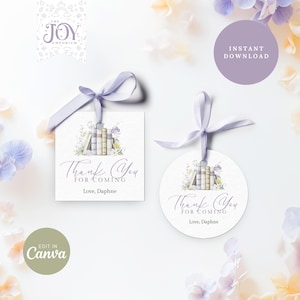 New Chapter Thank You Tags | Editable Printable Favor Tags for Baby Shower | Storybook Theme | Digital Download | Bridal Shower Favor