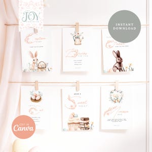 Pacchetto di cartelli per feste di Pasqua / Cartelli per buffet di Pasqua / Decorazioni stampabili per feste / Decorazioni per feste di Pasqua / Cartelli per buffet di caramelle / Cartelli Mimosa