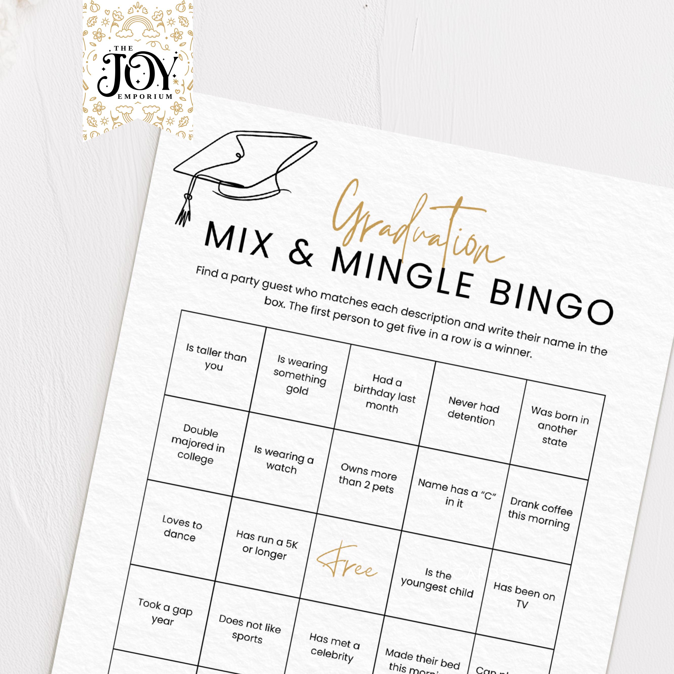 Graduation Bingo Game: Find the Guest Icebreaker (printable) - Etsy