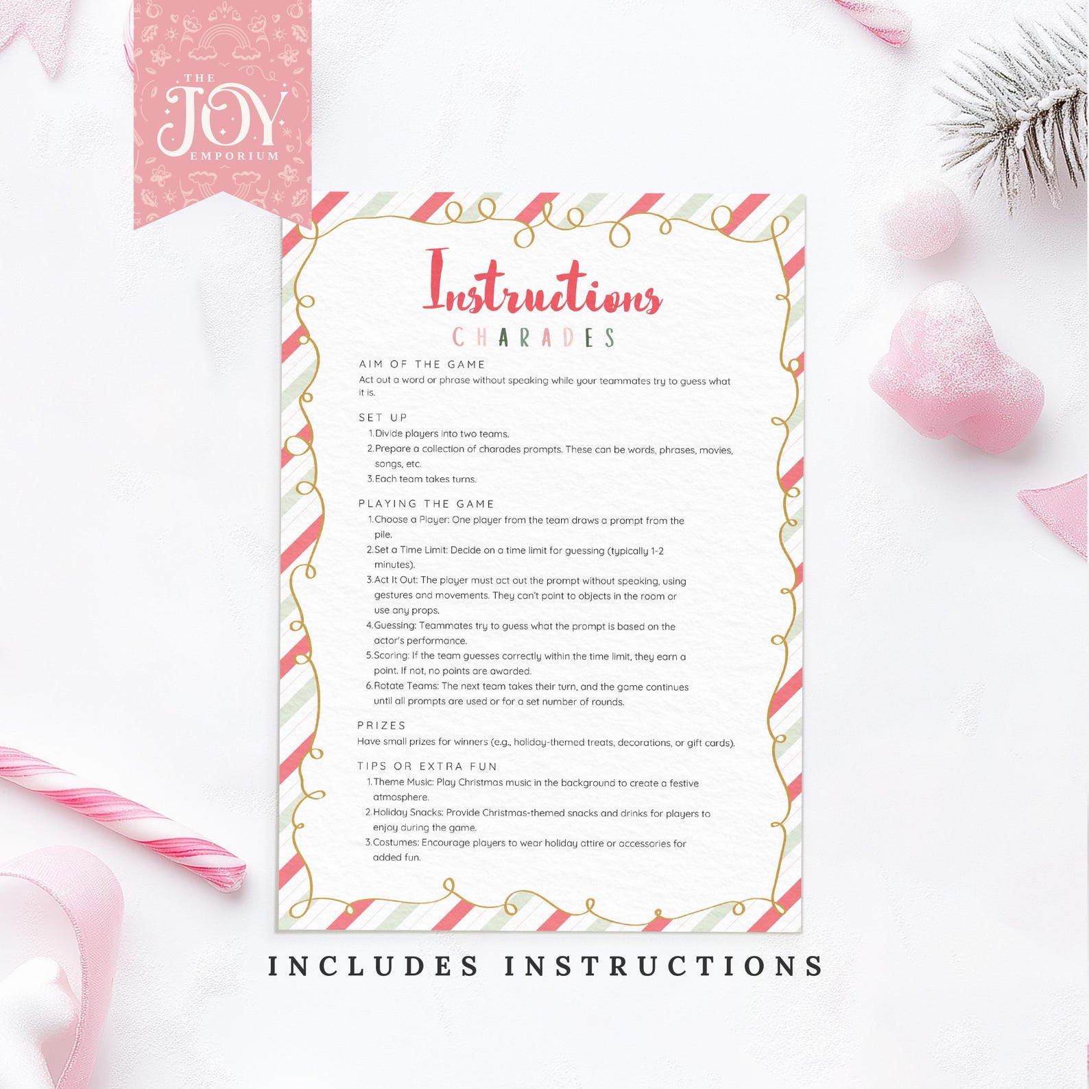Christmas Charades Cards | 162 Fun Printable Charades for Holiday ...