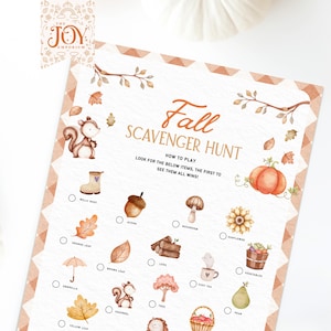Fall Scavenger Hunt | Printable Kids Activities | Nature Study | Homeschool Learning Fun for Toddlers | Classroom Activities