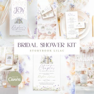 A New Chapter Begins Bridal Shower Bundle | Editable Book Theme Decor | Digital Download Party Set | Storybook Bridal Party Templates