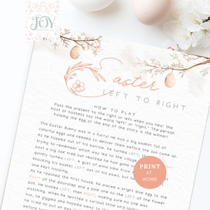 Left Right Game | Easter Family Games | Printable Pass the Gift Game | Fun for All Ages | Easter Game Printable | Pass the Parcel