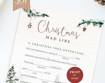 Christmas Mad Libs Game | Printable Holiday Fun | Family Activity | Instant Download | Christmas Mad Libs for Kids |Printable Christmas Game