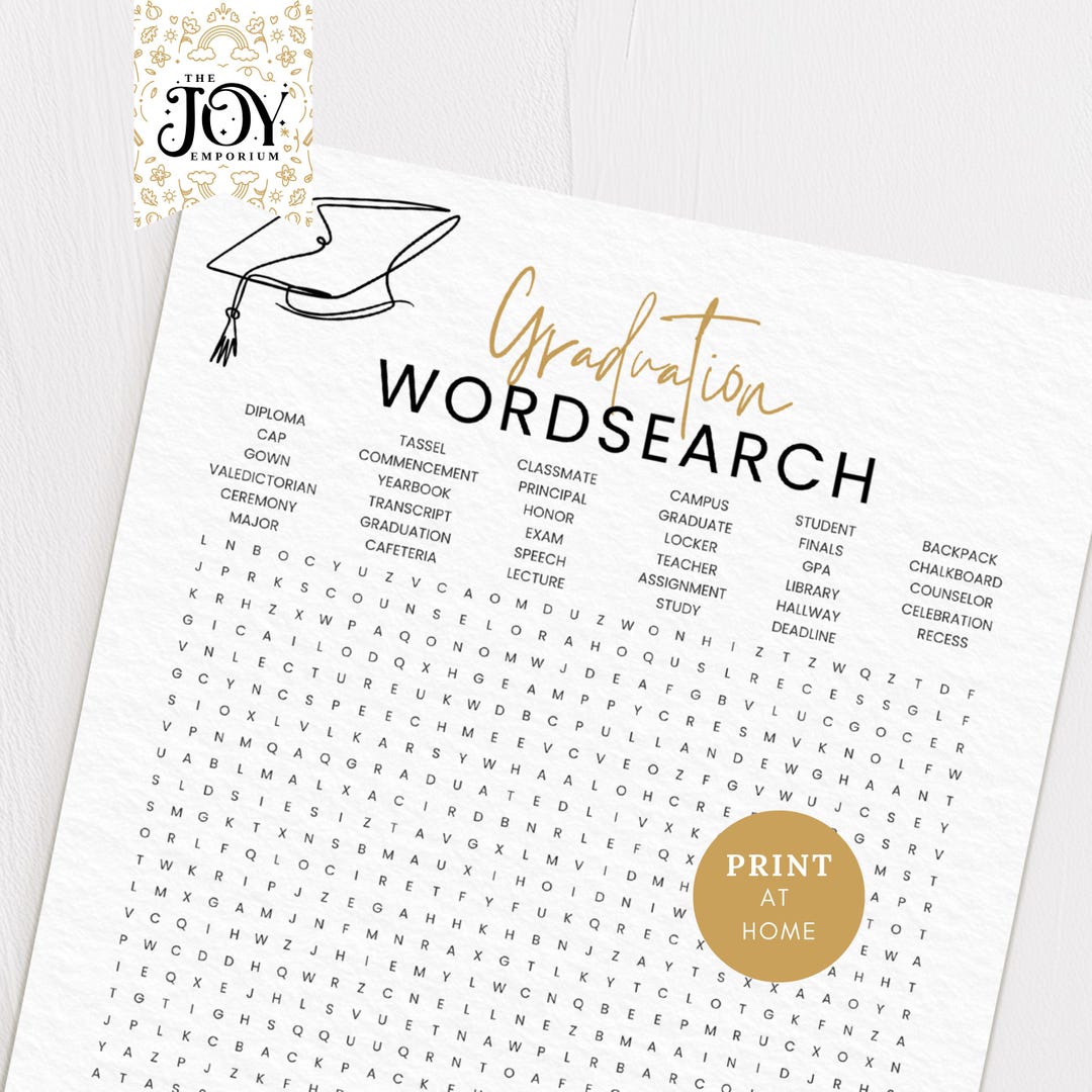 Graduation Word Search Printable Game | Fun Graduation Activity for ...