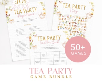 50+ Tea Party Games Bundle | Printable Activities for Kids | Adults & Bridal Showers | Fun Garden Party Games | Ladies Tea Party Games