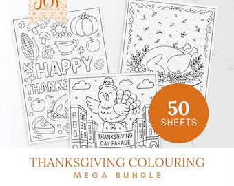 Thanksgiving Coloring Pages for Kids, Printable Activity Sheets, Fun Thanksgiving Crafts, Instant Download, Creative Thanksgiving