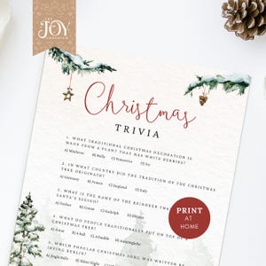 Christmas Trivia Printable | Fun Holiday Games for Kids & Adults | Instant Download | Christmas Party Game | Printable Christmas Games