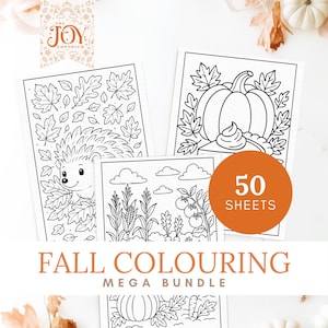 Fall Coloring Pages for Kids | Cozy Autumn Printable Sheets | Thanksgiving Activity | Instant Download | Classroom Colouring Pack