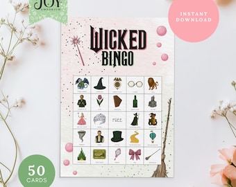Wicked Bingo Game: Wizard of Oz Party, Kids Activity (Digital Download PDF)