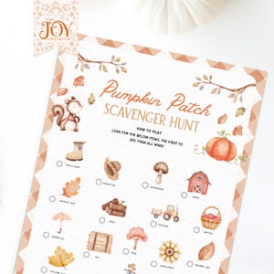 Pumpkin Patch Scavenger Hunt | Fun Printable Game for Kids | Fall Adventure | Halloween Activity | Outdoor Fun | Kids Outdoor Game