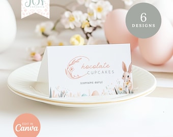 Editable Easter Food Labels | Easter Dinner Table Decorations | Custom Food Tent Cards | Instant Download | Printable Food Labels