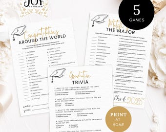 Graduation Trivia Game: Fun Printable Party Quiz (Digital Download)