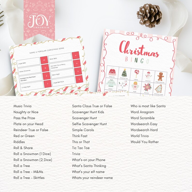 64 Christmas Game Bundle | Printable Family Games | Holiday Party ...