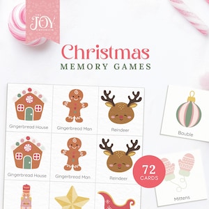 Christmas Memory Game | Holiday Pairs | Holiday Party Game for Family & Friends | Christmas Party Game | Office Game