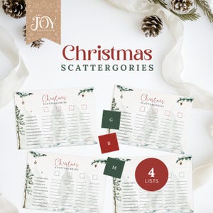 Juego de Scattergories navideños / Juego divertido para las fiestas en familia / Actividades navideñas imprimibles / Descarga instantánea / Juegos para fiestas navideñas