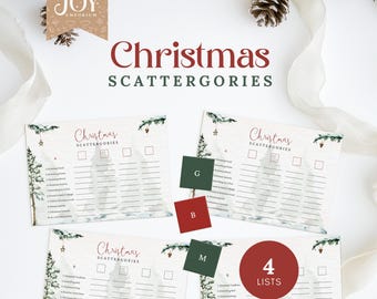 Christmas Scattergories Game | Fun Family Holiday Game | Printable Christmas Activities | Instant Download | Christmas Party Games