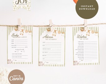 Farmers Market Baby Shower Advice Cards: Printable Game (Digital Template)