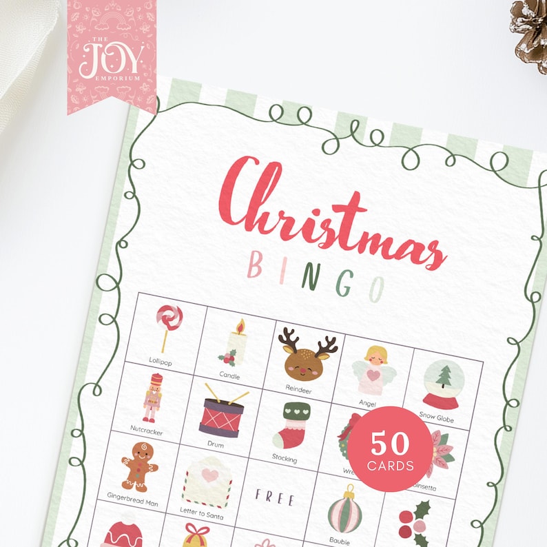 50 Christmas Bingo Cards | Printable Holiday Game | Perfect for Family ...