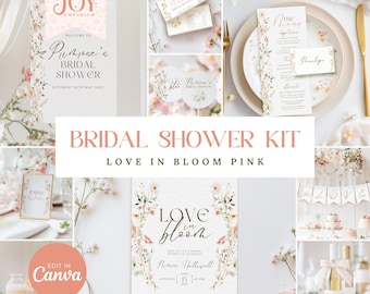Wildflower Bridal Shower Invitation Bundle: Editable Floral Decor (Digital Download)