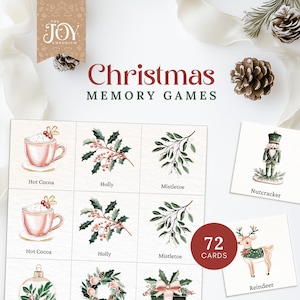 Christmas Memory Game | Holiday Pairs | Holiday Party Game for Family & Friends | Christmas Party Game | Office Game