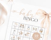 Neutral Baby Shower Bingo | 50 Printable Baby Bingo Cards | Gender Neutral Game | Fun Baby Shower Activity | Minimalist Bingo for All Ages