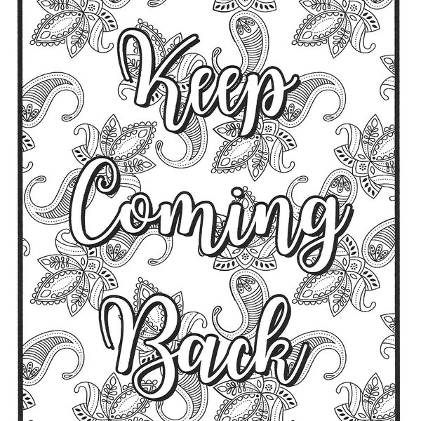 12-Step recovery slogans adult coloring pages